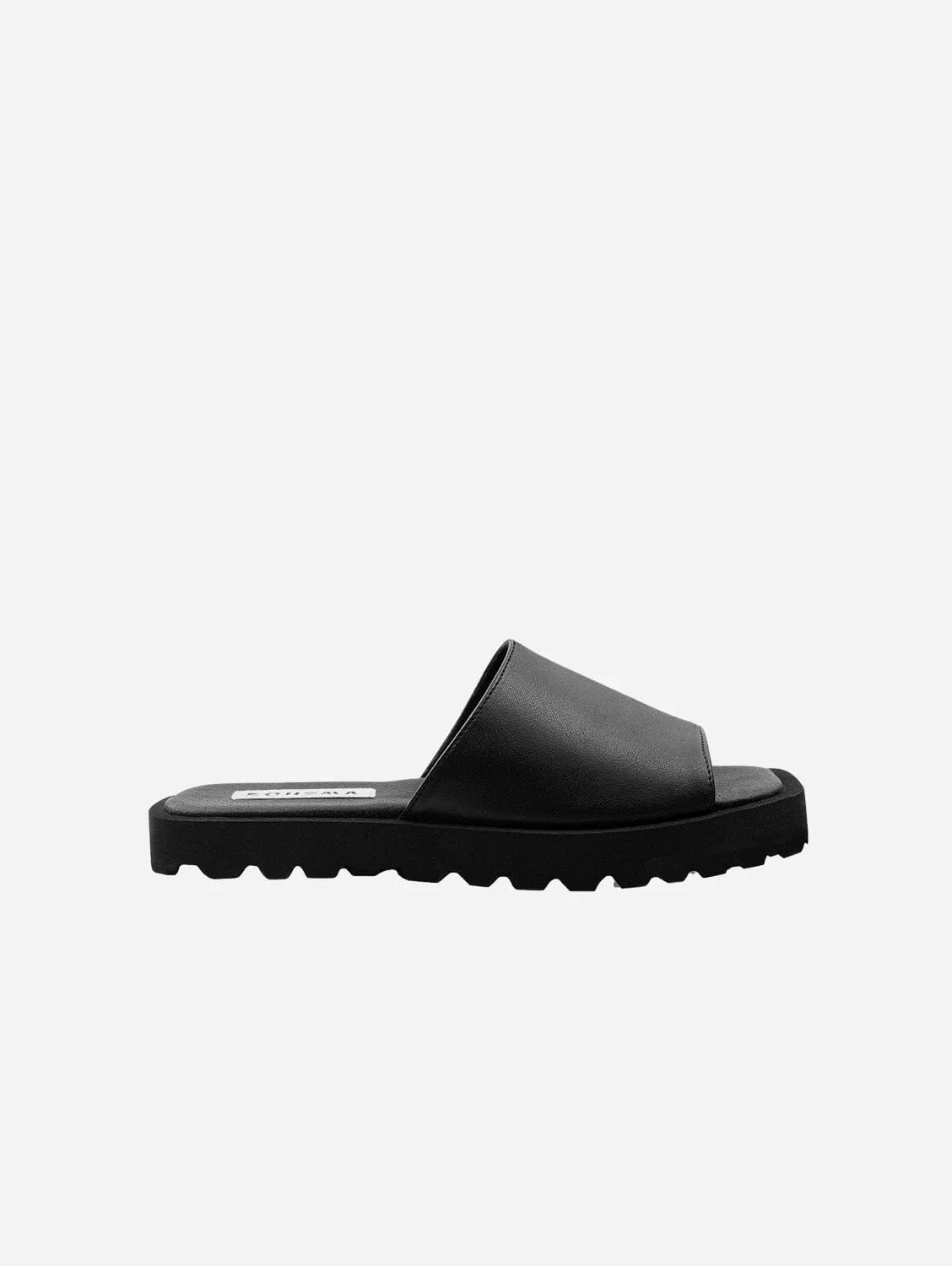 Desserto® Cactus Leather Vegan Flat Slides | Black