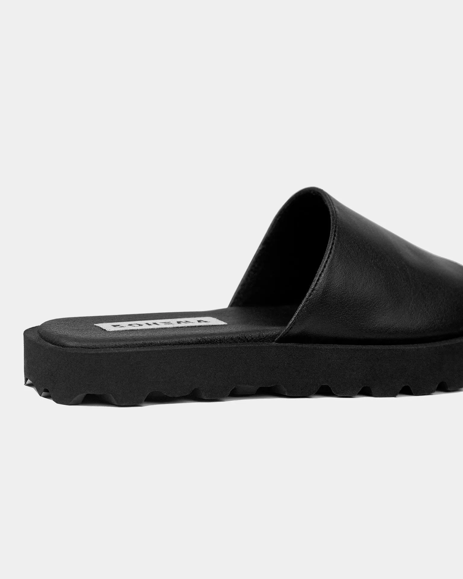 Desserto® Cactus Leather Vegan Flat Slides | Black