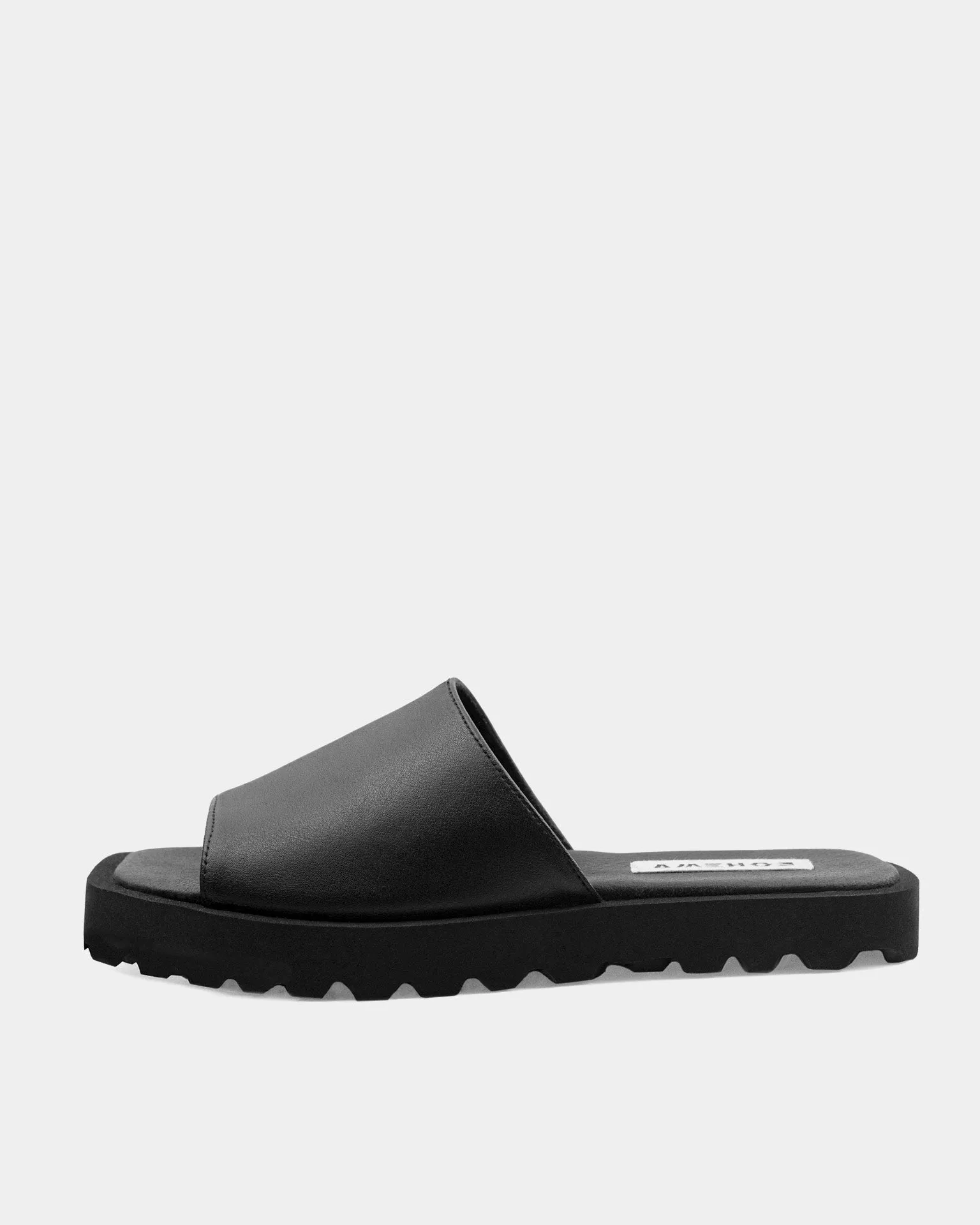 Desserto® Cactus Leather Vegan Flat Slides | Black