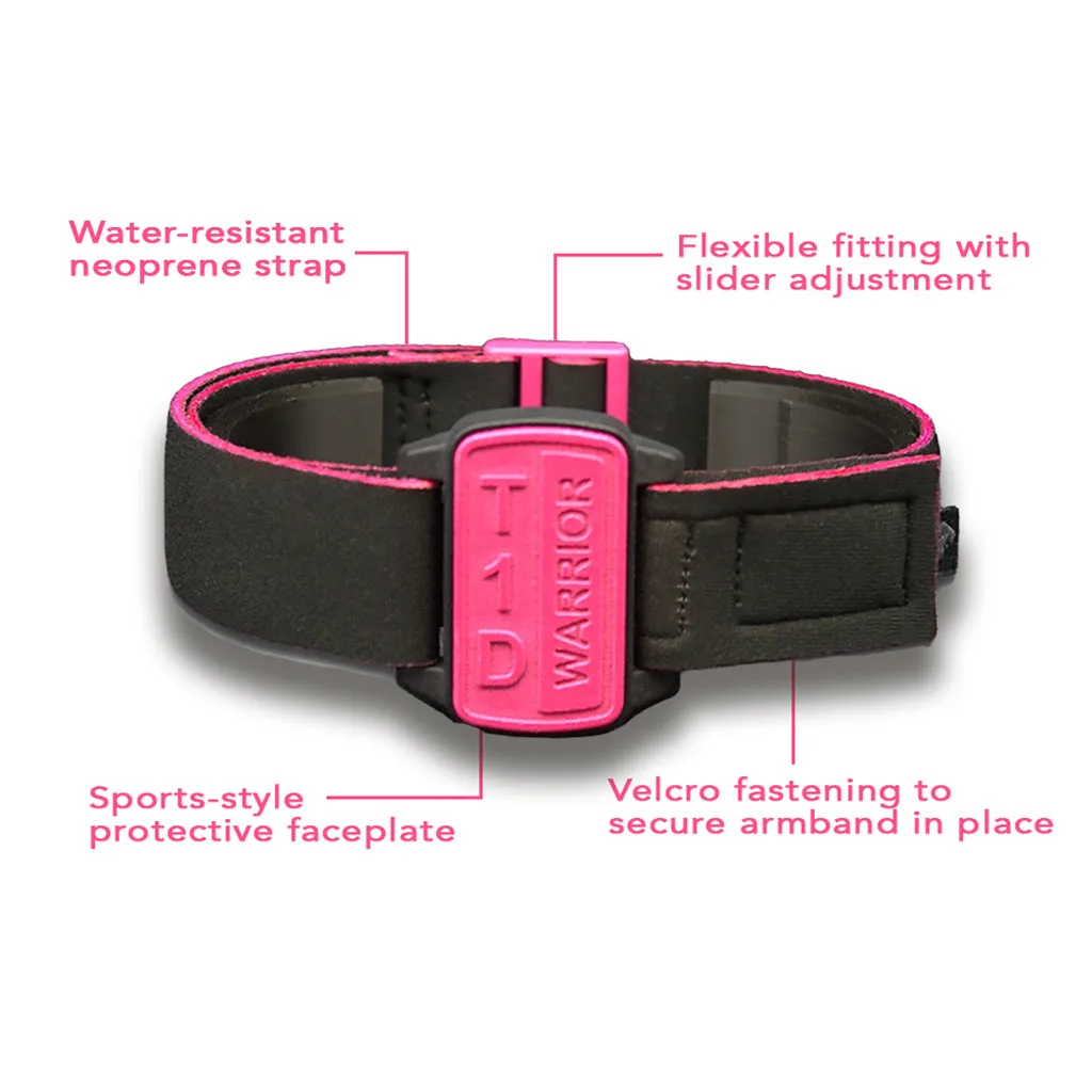 Dexcom G6/ONE CGM Sports & Swim Armband Cover - Magenta T1D Warrior Dexband