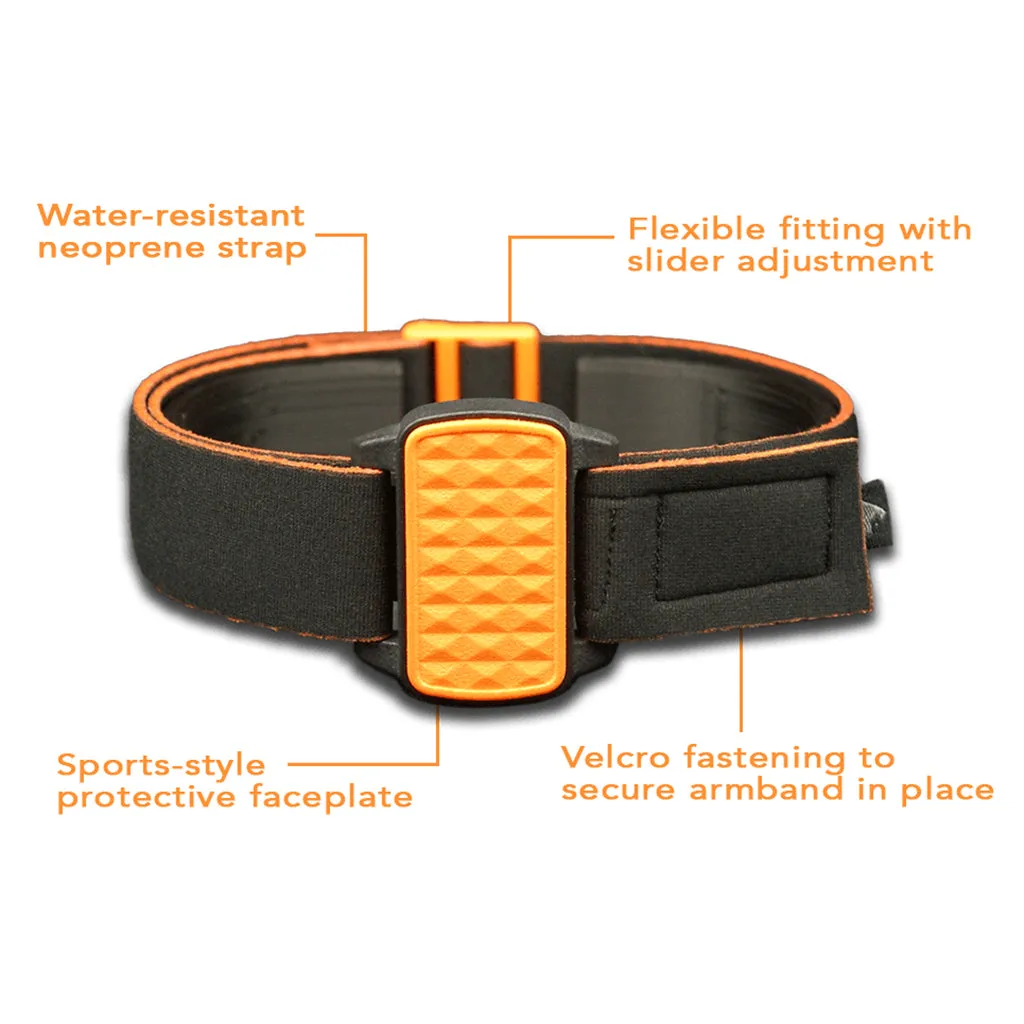 Dexcom G6/ONE CGM Sports & Swim Armband Cover - Orange Pyramids Dexband