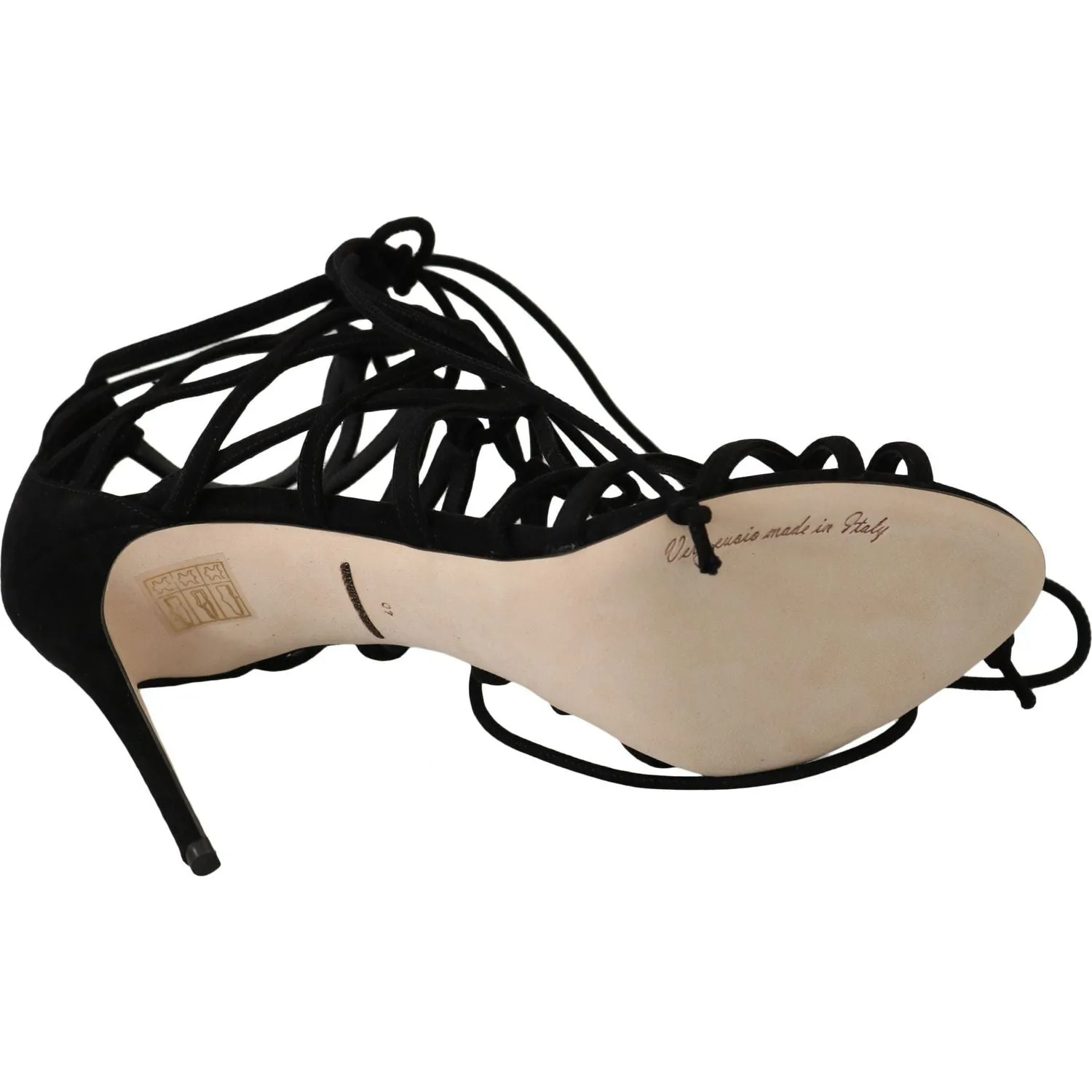 Dolce & Gabbana Elegant Black Suede Gladiator Stilettos