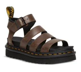 Dr Martens Blaire 3 Strap Sandal Dark Brown Oily Illusion