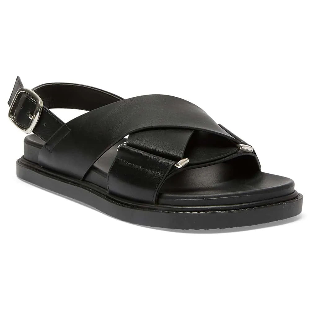 Fabian Sandal in Black Smooth