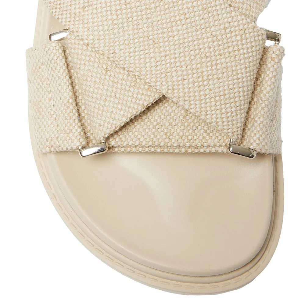 Fabian Sandal in Natural Linen