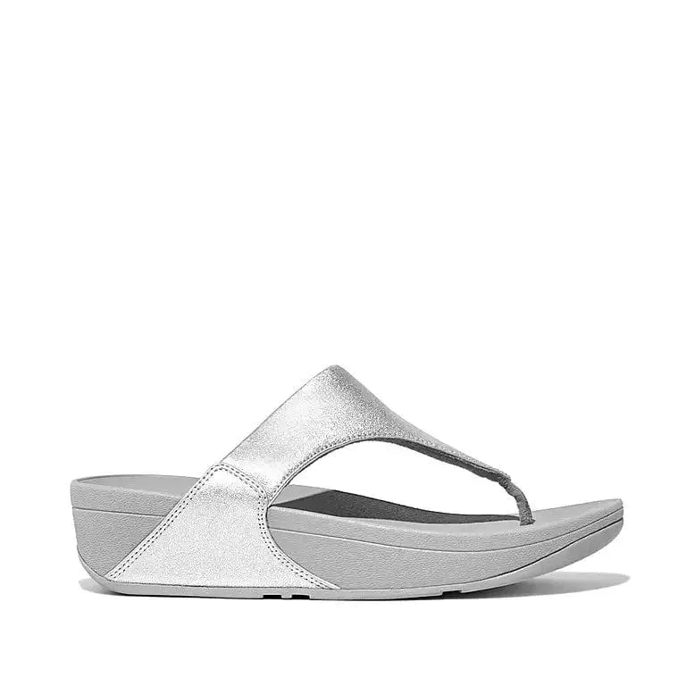 FitFlop LULU Leather Toe Post Sandal Silver