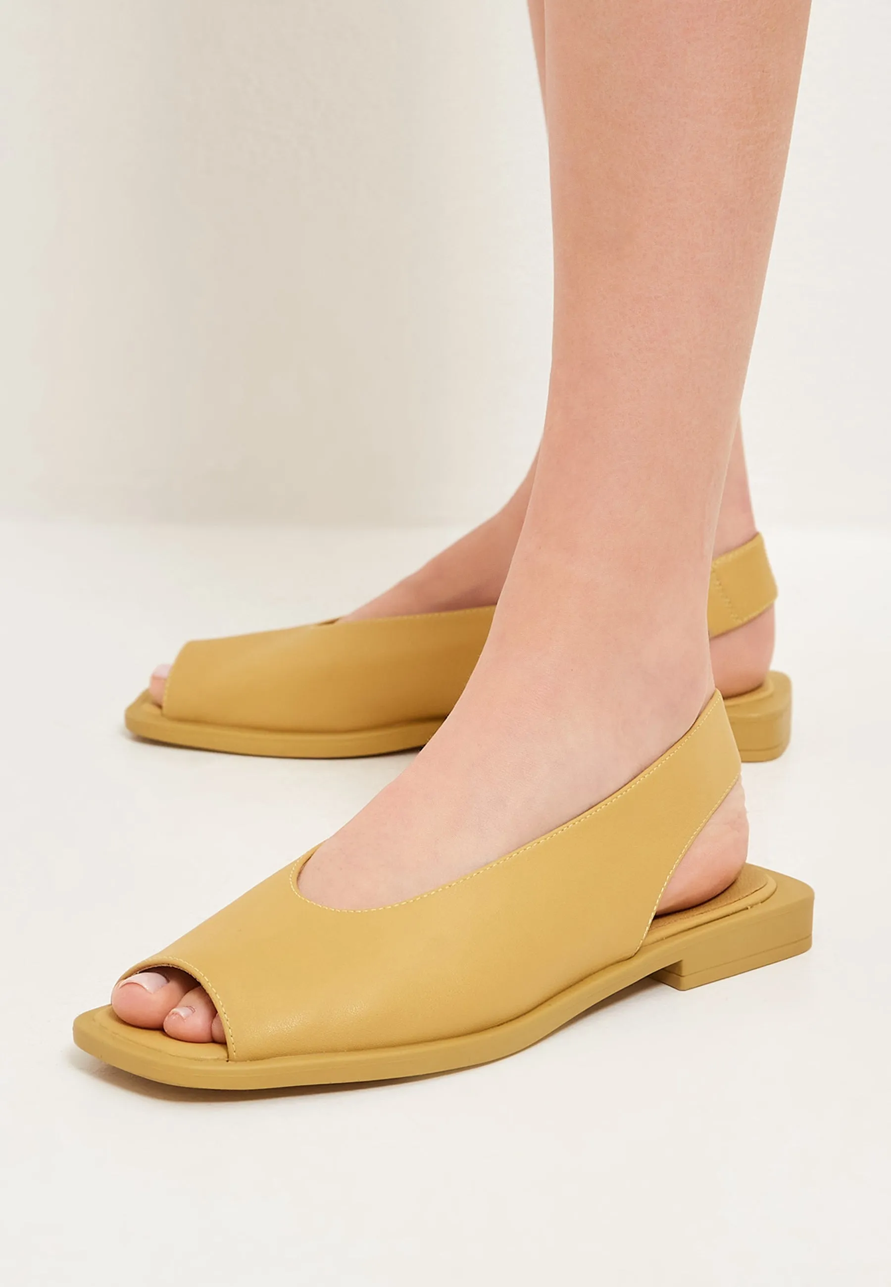 Flat Sole Sandals - Yellow