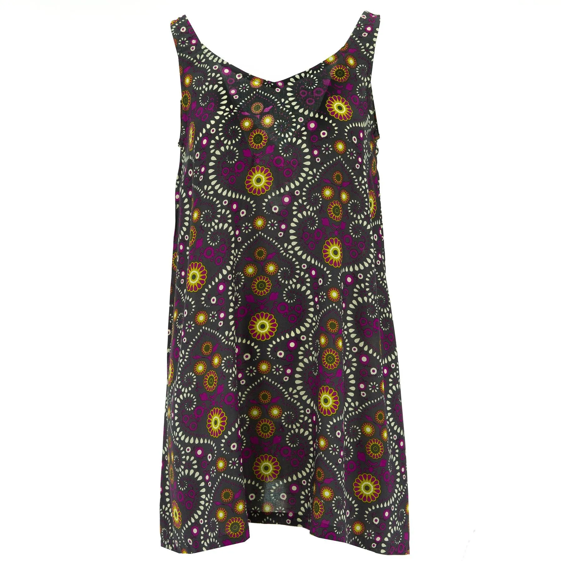 Floaty Asymmetrical Summer Dress - Flowery Spades