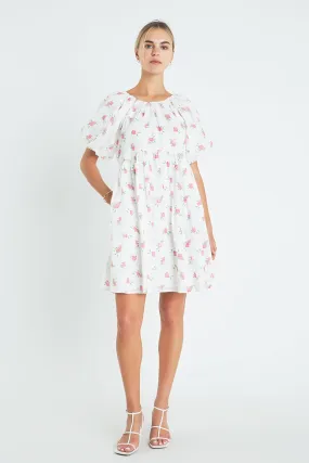 Floral Cotton Embroidered Dress