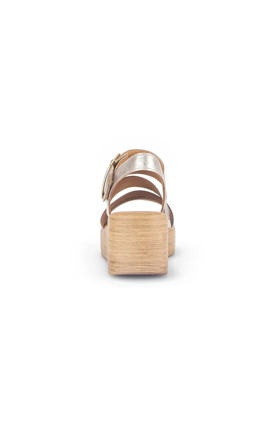 Gabor Buckle Wedge Sandal in Gold