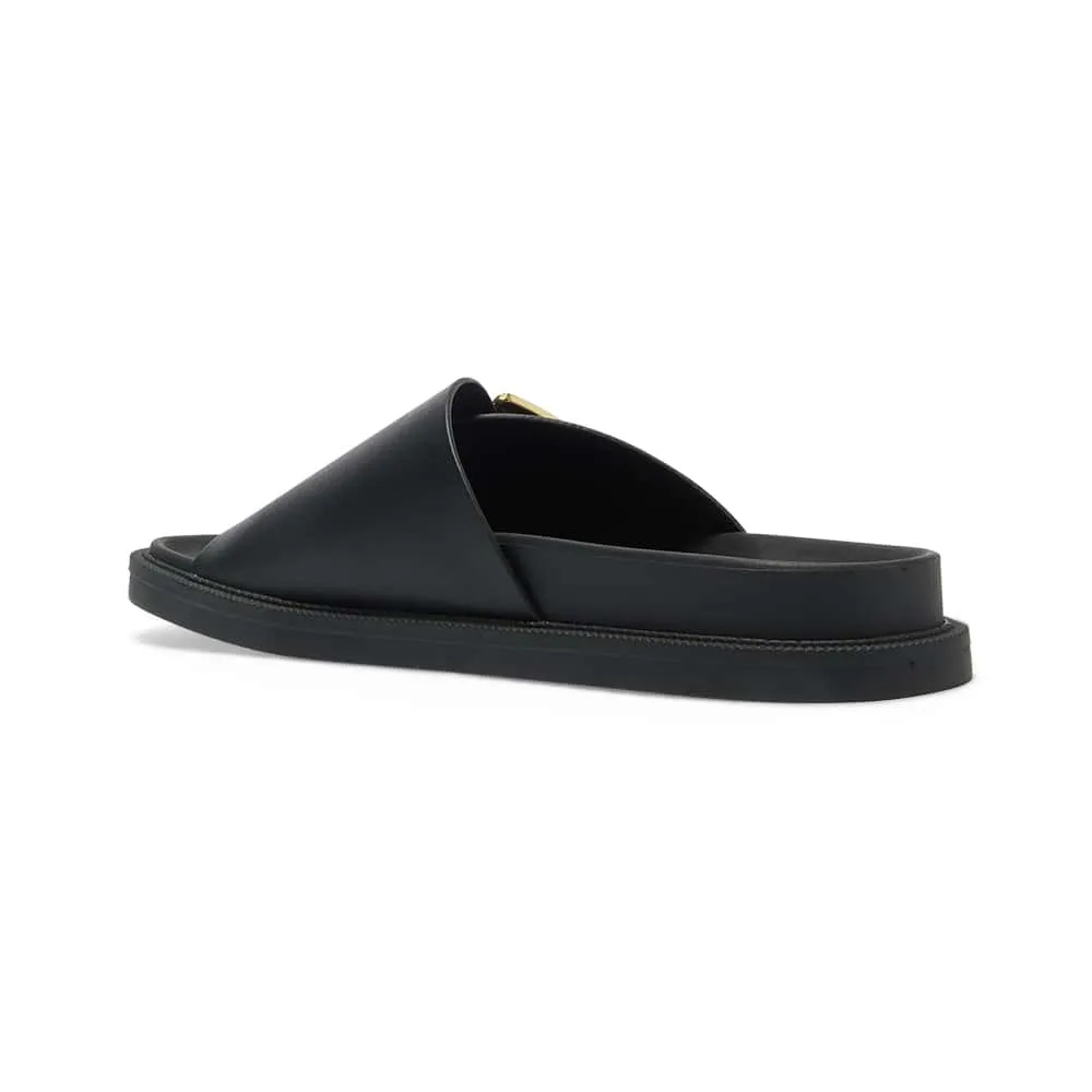 Gaby Flat in Black Smooth