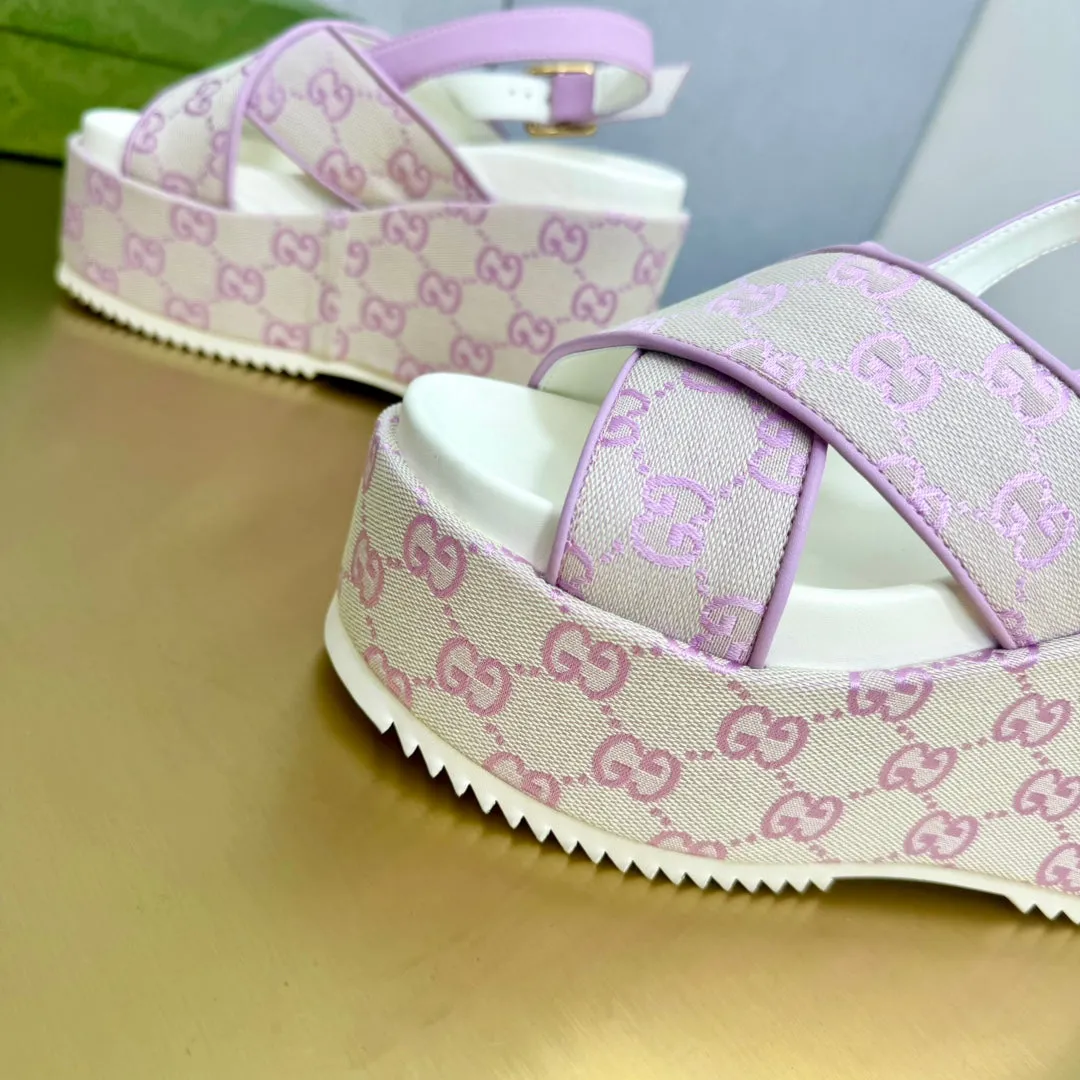 GG SUPREME PLATFORM PASTEL PINK CANVAS