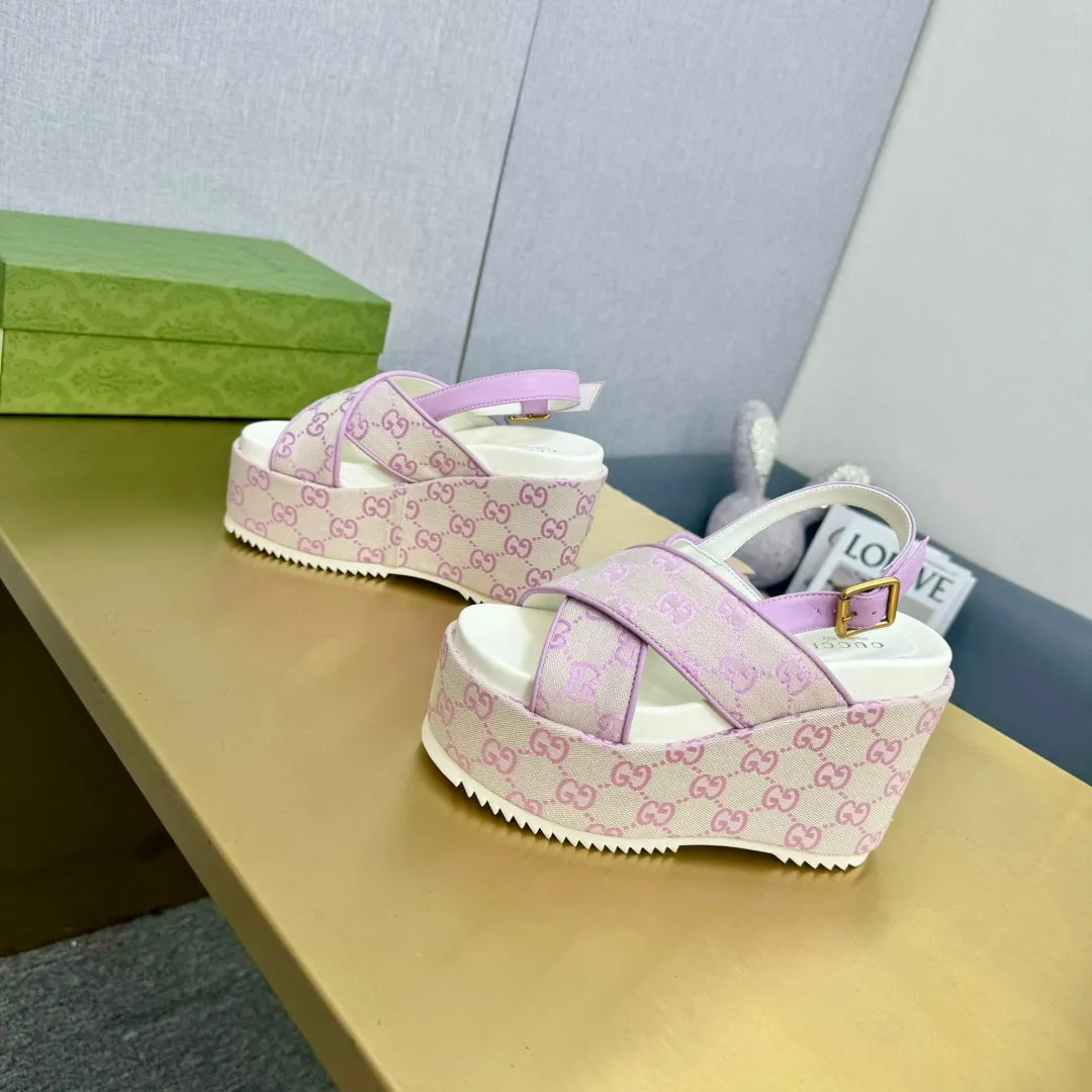 GG SUPREME PLATFORM PASTEL PINK CANVAS