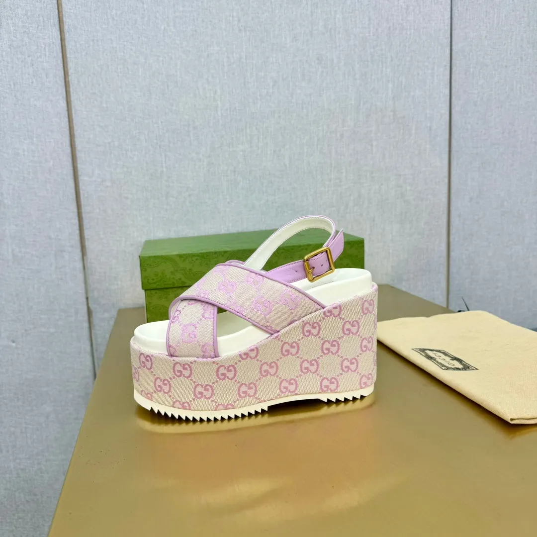 GG SUPREME PLATFORM PASTEL PINK CANVAS