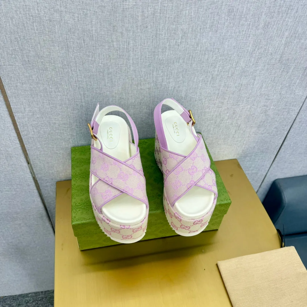 GG SUPREME PLATFORM PASTEL PINK CANVAS