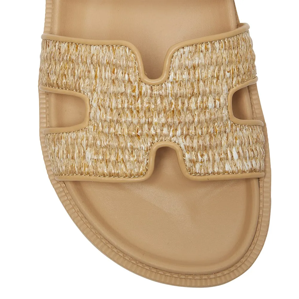 Guru Slide in Tan Raffia