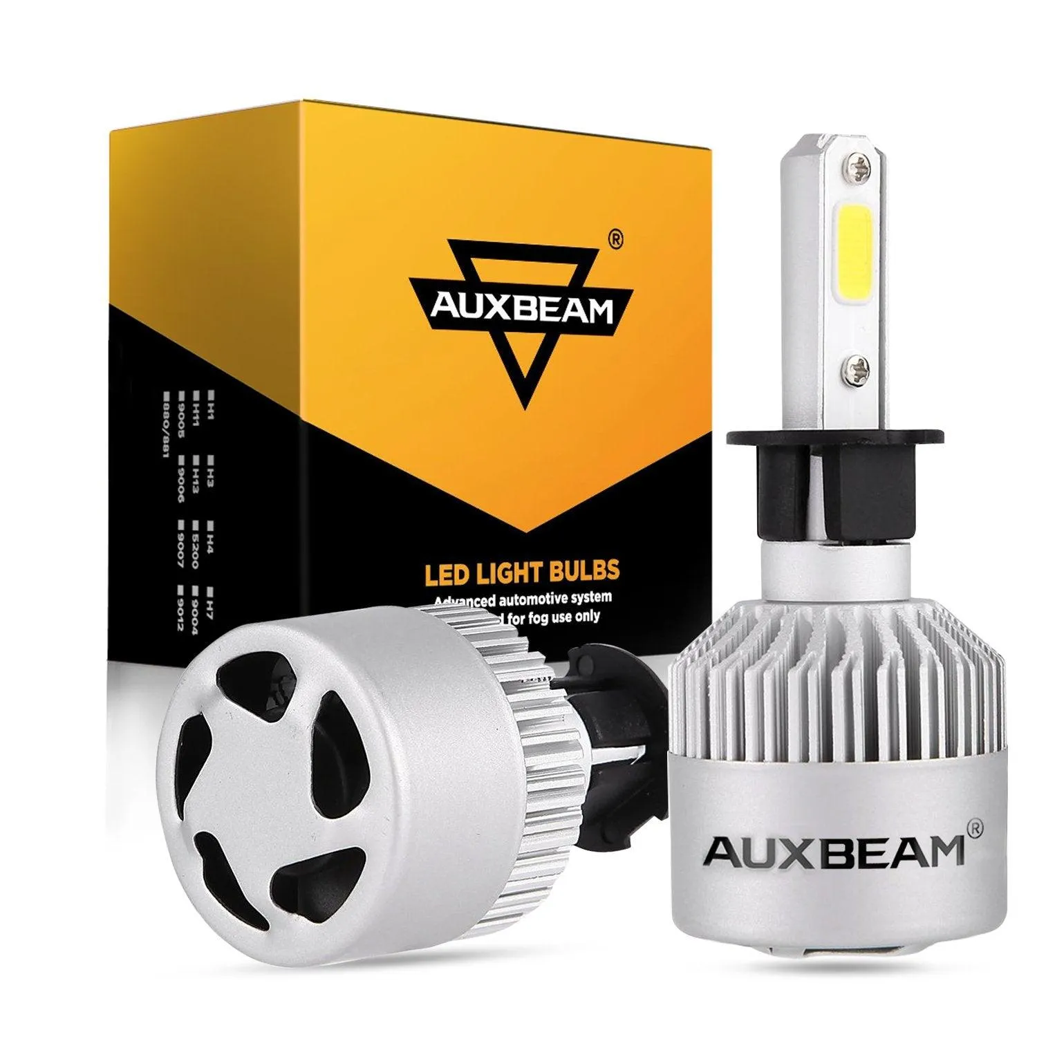 H3 LED Headlight Bulbs 72W 8000ML S2 Series Super Brightes COB 6500K Cool White | 2 Bulbs