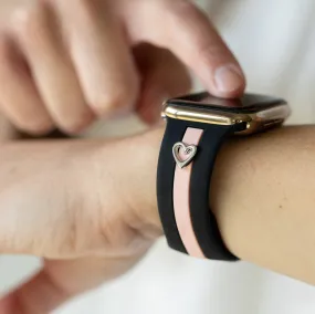 Heart to Love ♡ Midnight Black & Pink Smart Watch Band