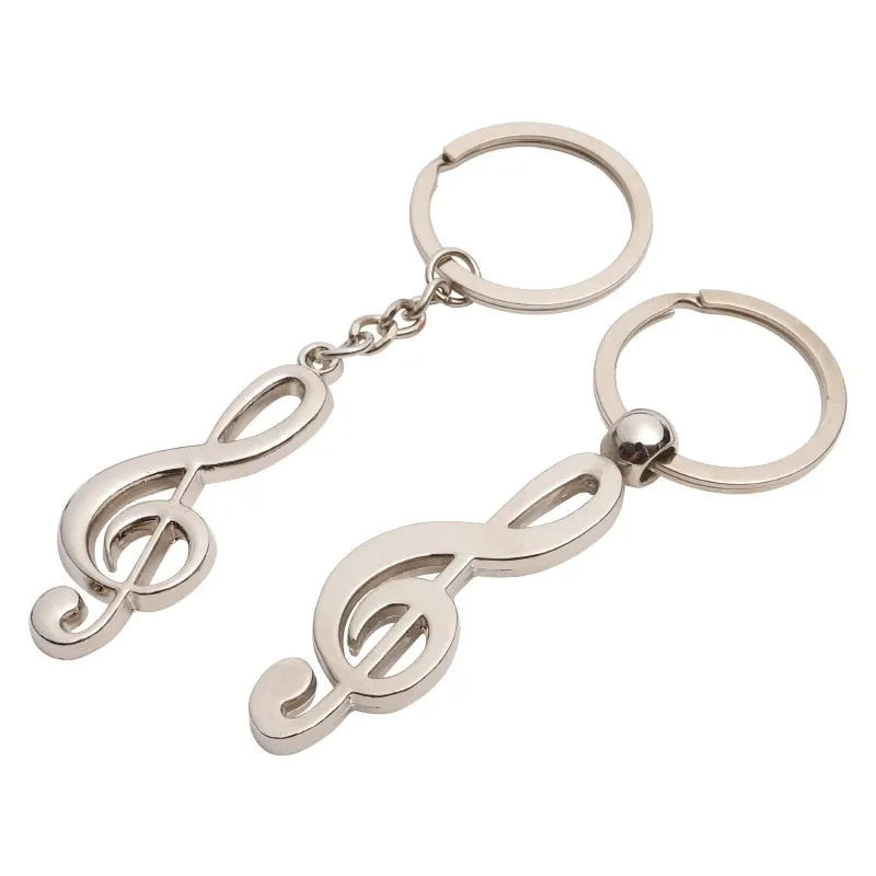 Hot New Metal Musical note Key chain Cool Luxury Car Key Ring Musical Bag pendant Keychains Music Score For Gift jewelry