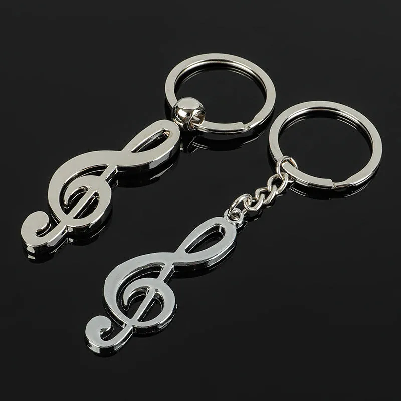 Hot New Metal Musical note Key chain Cool Luxury Car Key Ring Musical Bag pendant Keychains Music Score For Gift jewelry