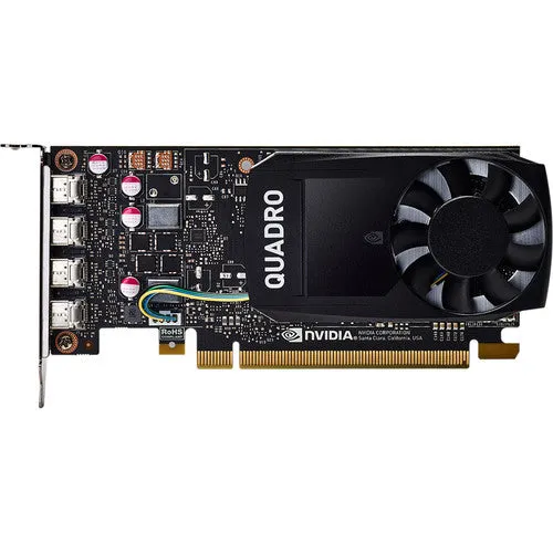 HP NVIDIA Quadro P1000 4GB Graphics Card, PCIe 3.0x16, 4xMini DisplayPorts - 1ME01AT