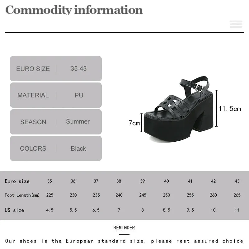 Joskaa 2024 New Chunky Sandals Goth