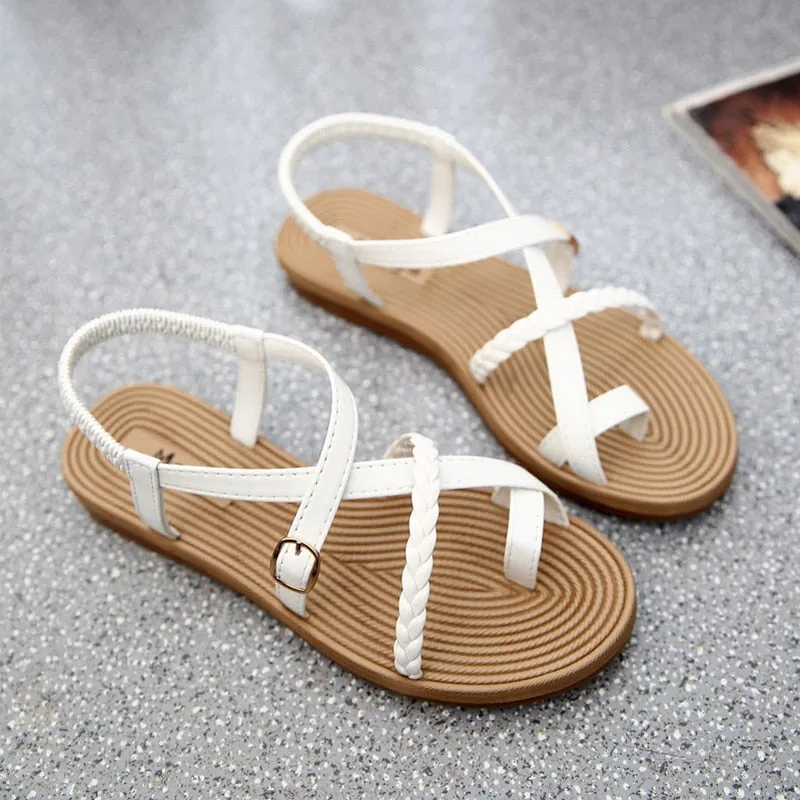 Joskaa  2024 Woman Summer Shoes Sandals Luxury Flat Gladiator Mujer Gladiator Korean Beach Slides Designer Flip Flops