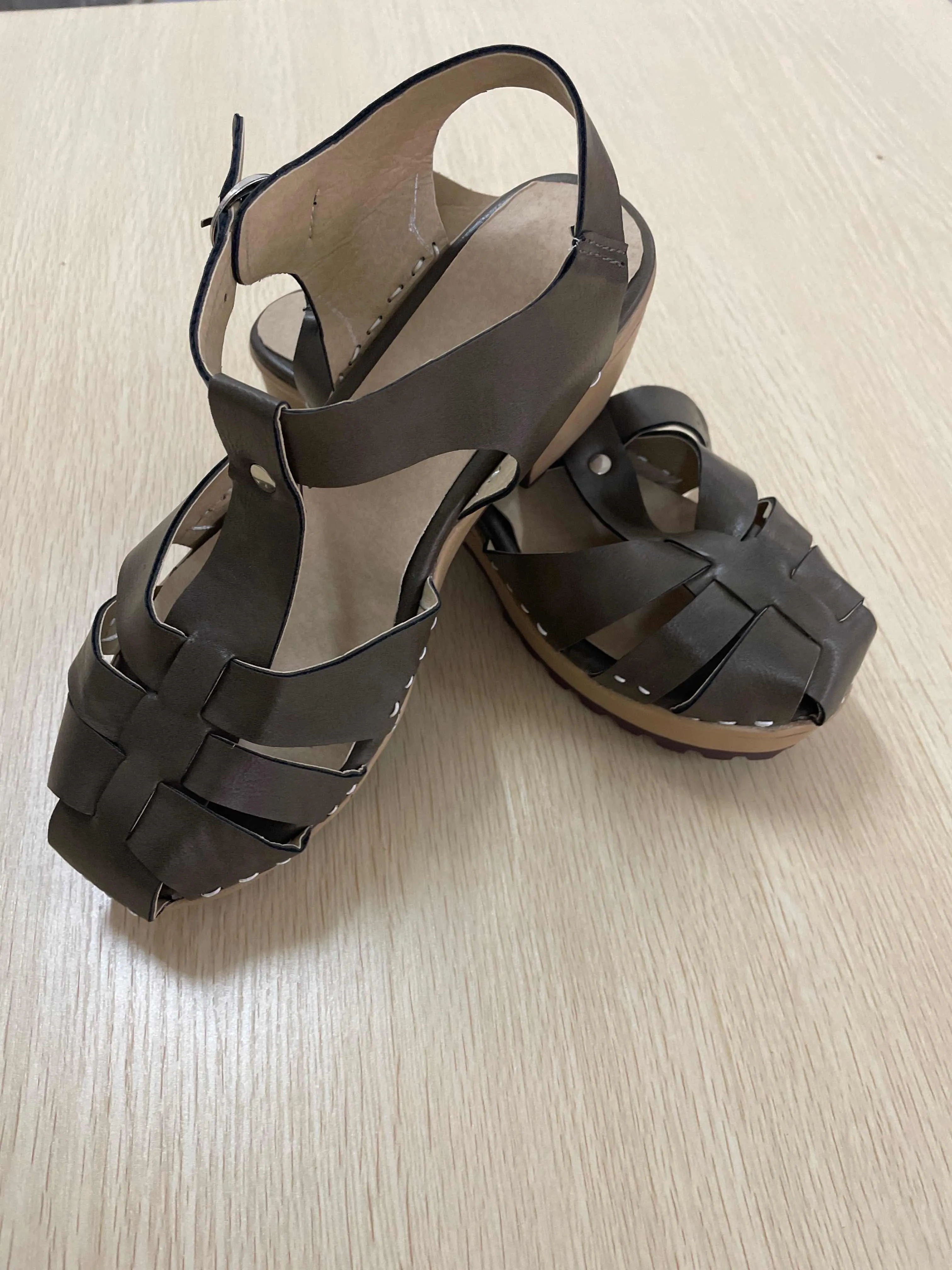 Joskaa New Summer Women T Strap Sandals Mid Heels Platform Gladiator Ladies Shoes Black Closed Toe Beach Sandals Sandalias Mujer220920