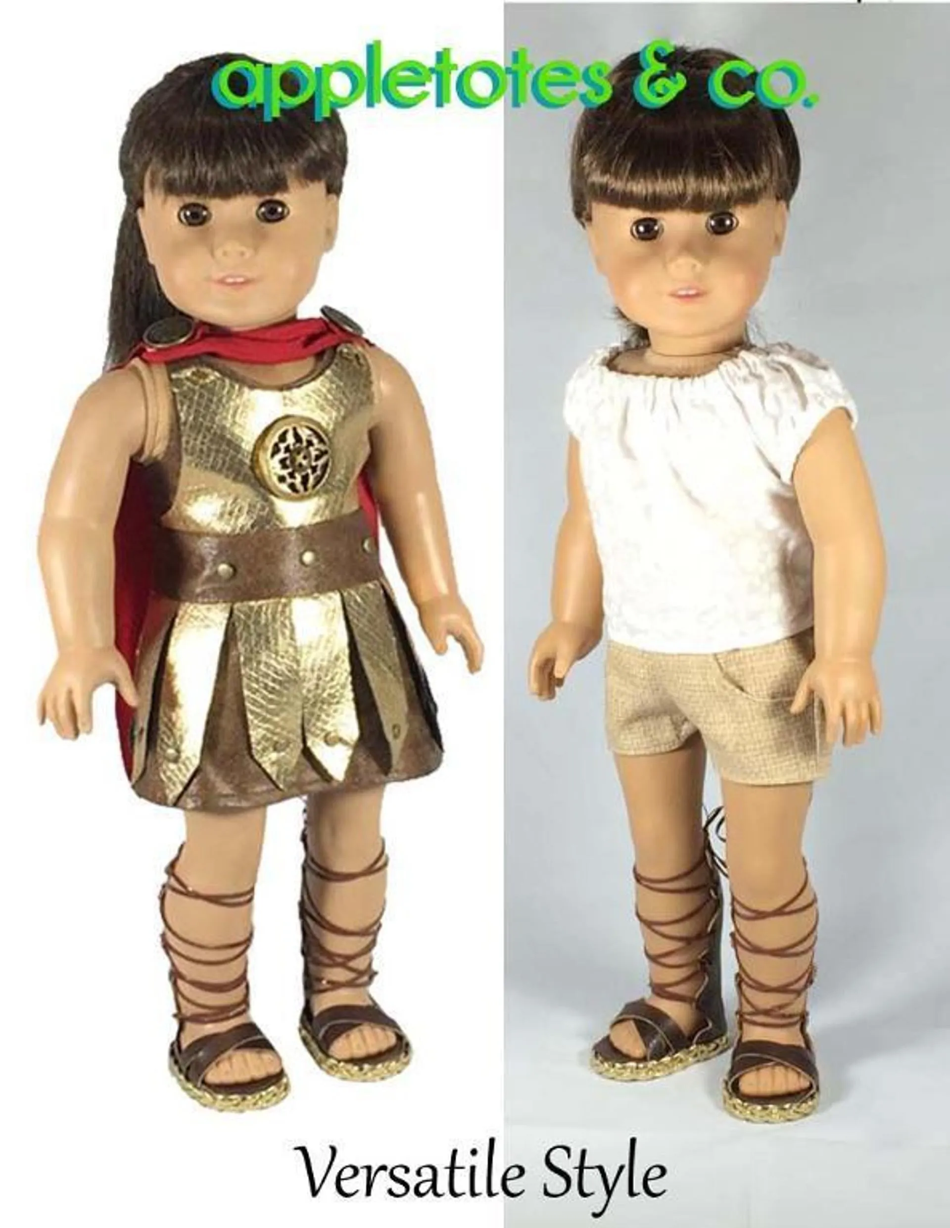 Lace Up Gladiator Sandals Sewing Pattern for 18 Inch Dolls