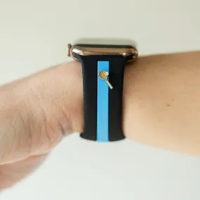 Let's Cause a Racket 🏓 Black & Blue Smart Watch Band