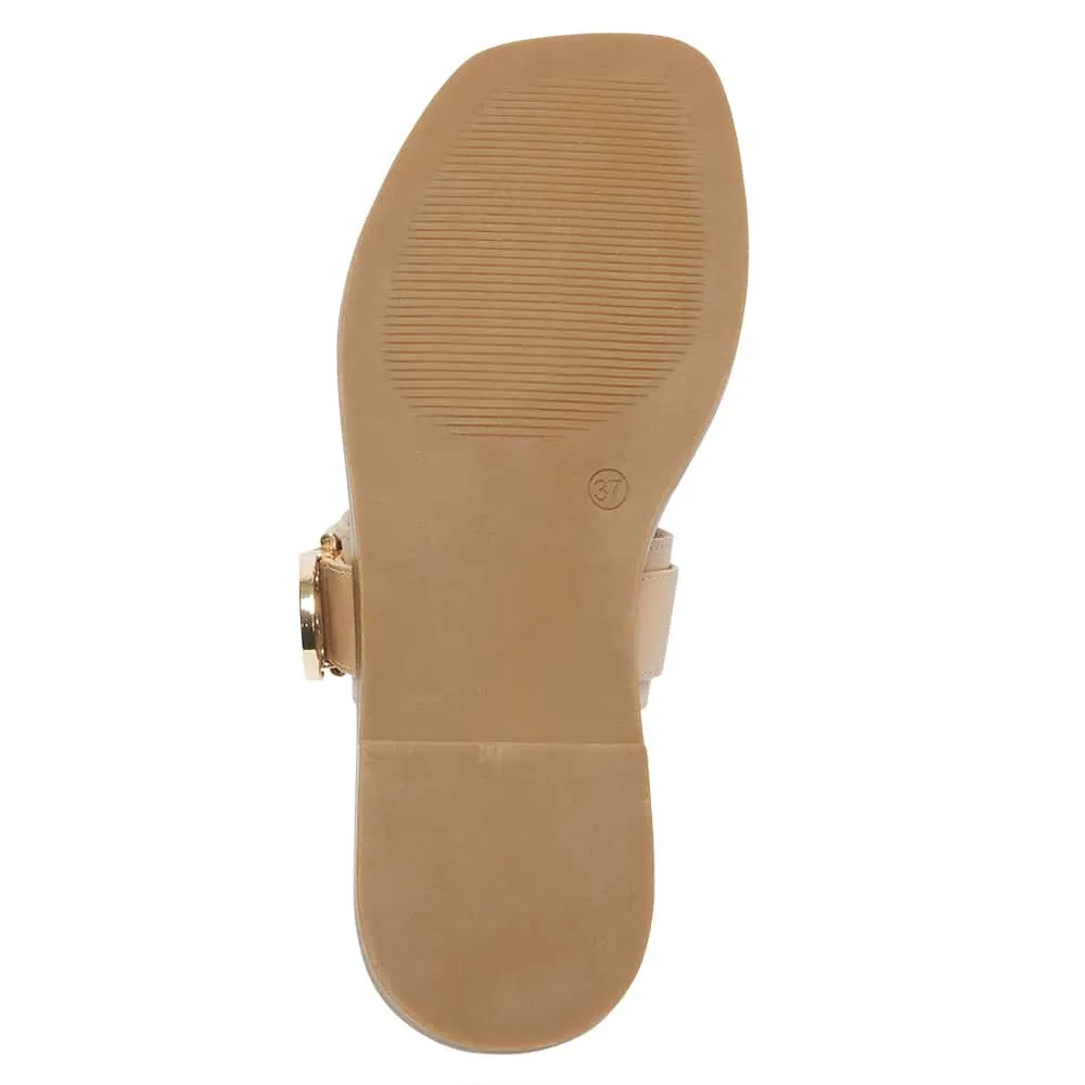 Malibu Flat in Nude Leather