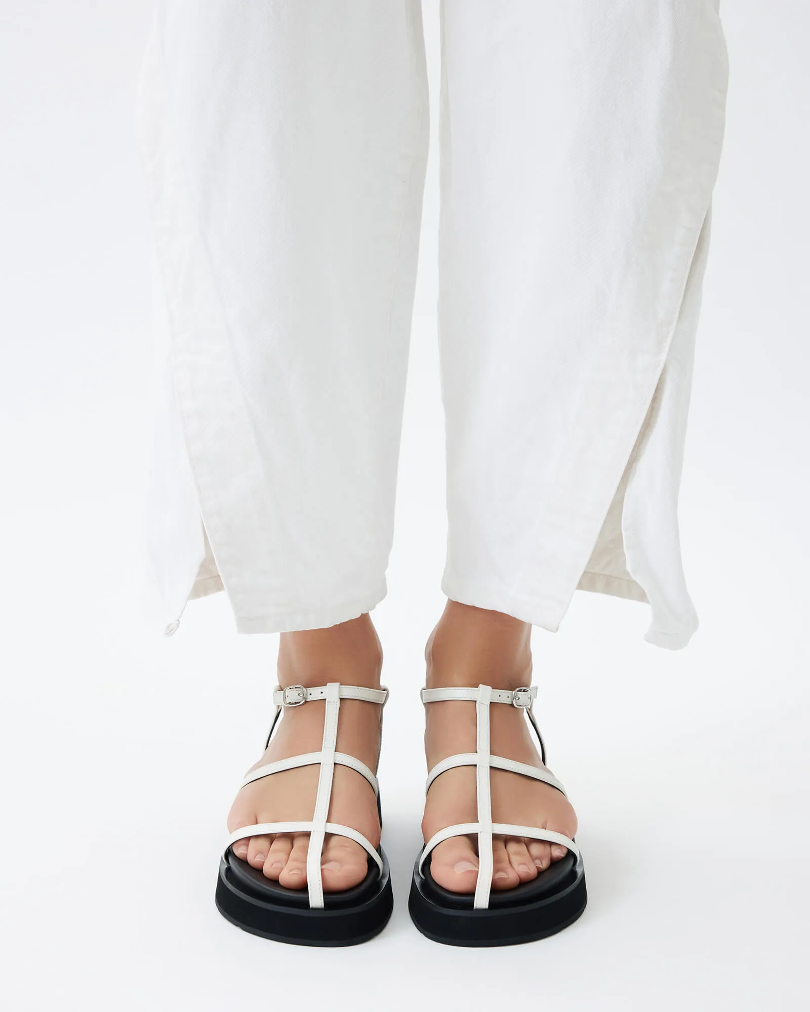 MINA FLAT SANDALS WHITE MULTI