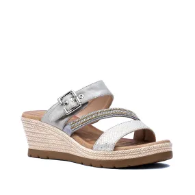 Monica Silver Espadrille Sandal