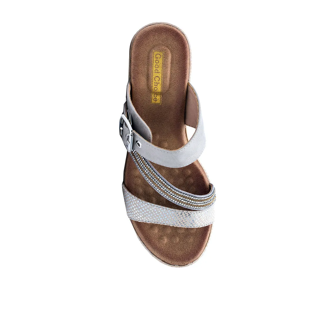 Monica Silver Espadrille Sandal