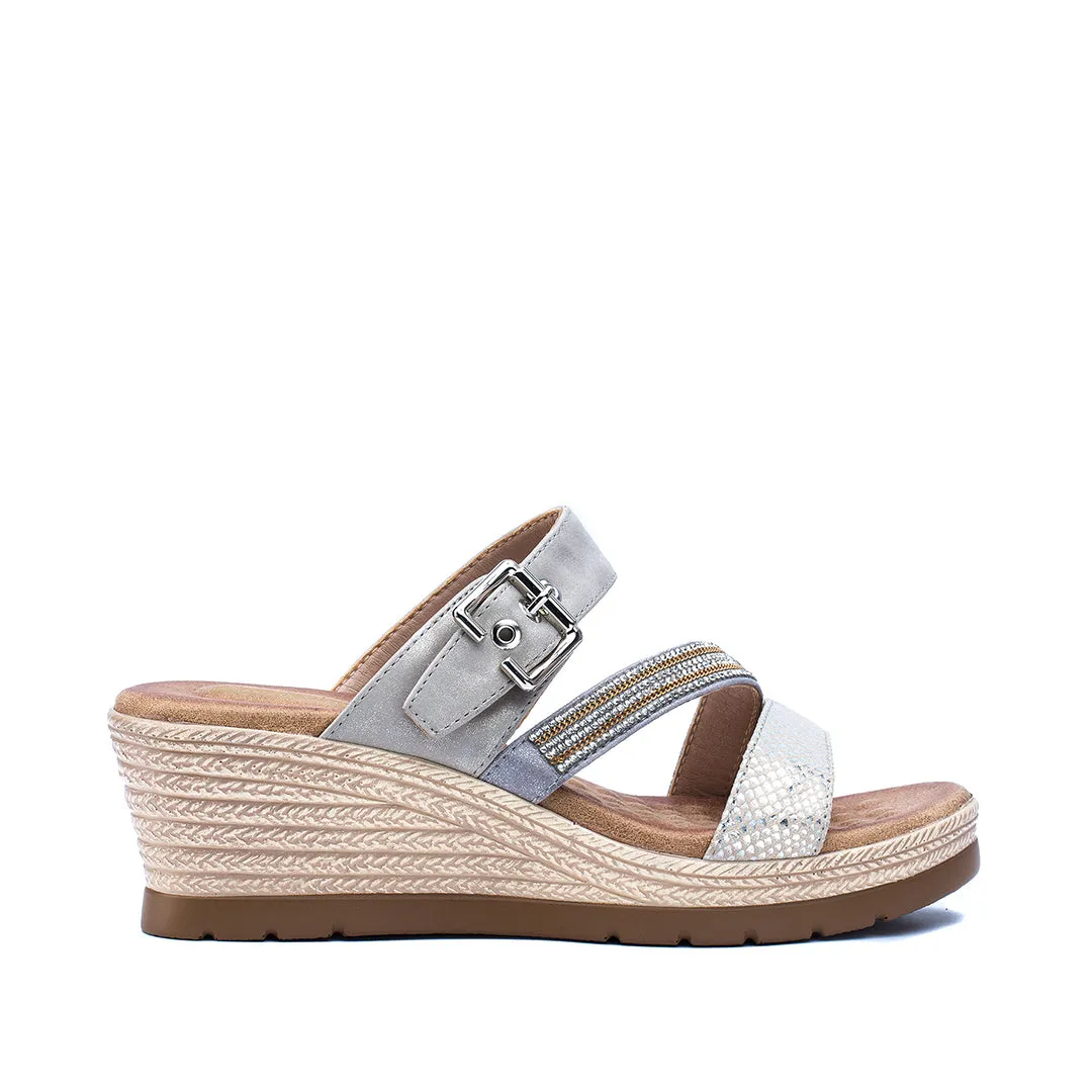 Monica Silver Espadrille Sandal