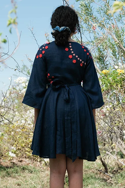 Okhai 'Bounce' Pure Linen Hand Embroidered Dress