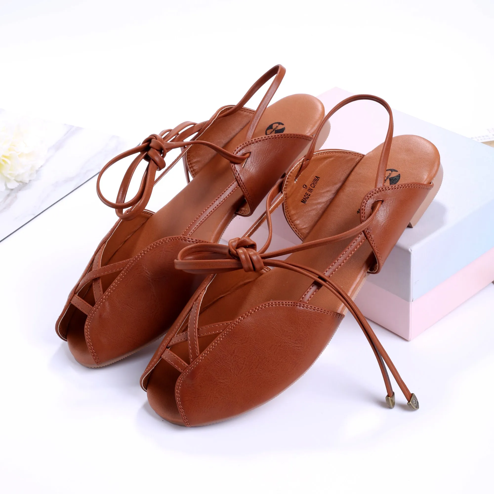 Princess Ann Gladiator Caramel Brown Sandals Inspired by Roman Holiday