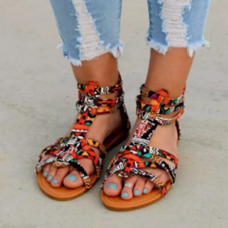 Purpdrank - 2023 Fashion New Women Summer Women Shoes Bohemia Gladiator Beach Flat Casual Leisure Female Ladies Sandals