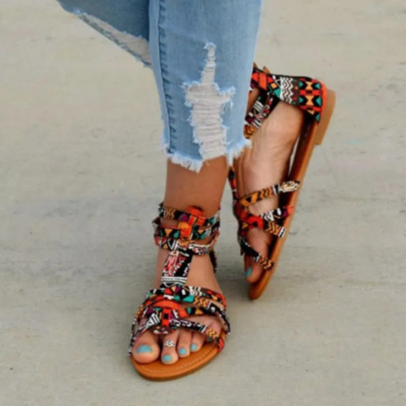 Purpdrank - 2023 Fashion New Women Summer Women Shoes Bohemia Gladiator Beach Flat Casual Leisure Female Ladies Sandals