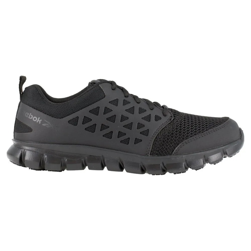 Reebok Sublite Cushion Athletic Work Shoe Men's Soft Toe Rb4035 In Black