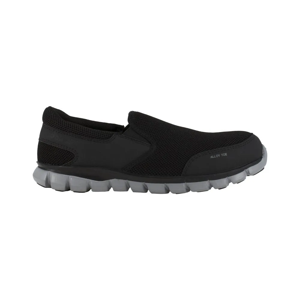 Reebok Sublite Cushion Work Athletic Slip-on Men's Alloy Toe Rb4037 In Black