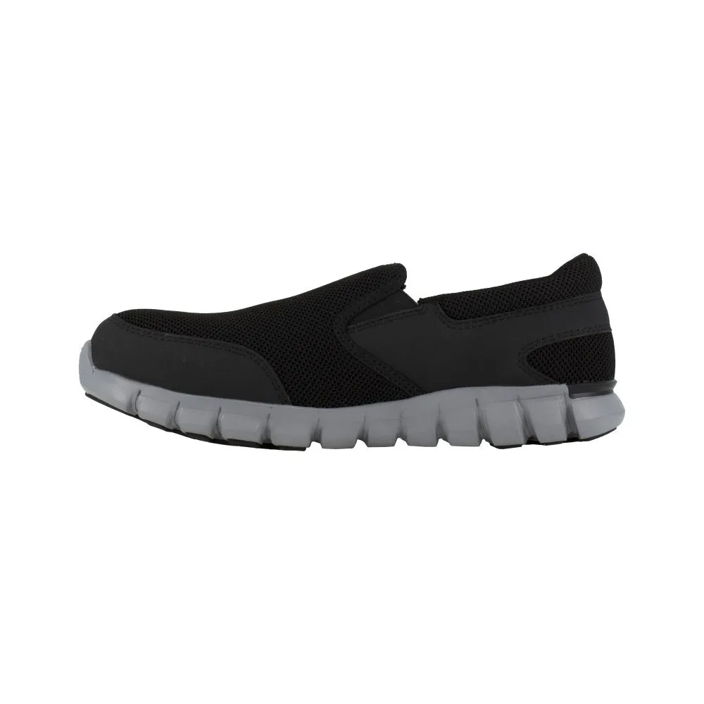 Reebok Sublite Cushion Work Athletic Slip-on Men's Alloy Toe Rb4037 In Black