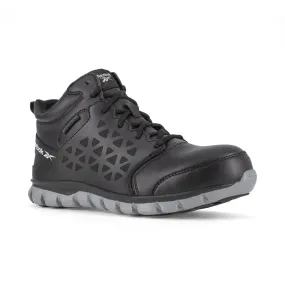 Reebok Sublite Cushion Work Athletic Waterproof Mid-cut Men's Composite Toe Rb4144 In Black And Grey