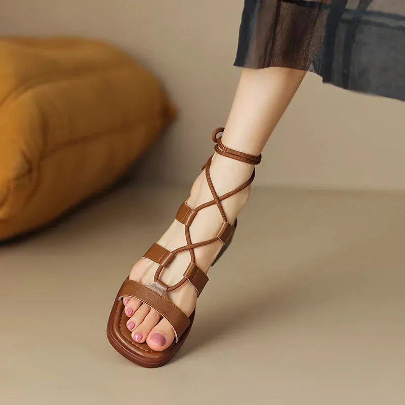 Retro Ankle Strap Gladiator Sandals