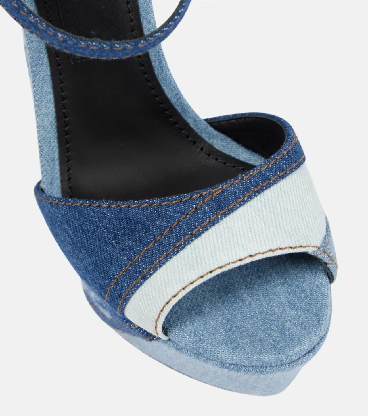 Retro Spliced Worn Out Denim Sandals