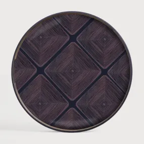 Round Midnight Linear Glass Tray