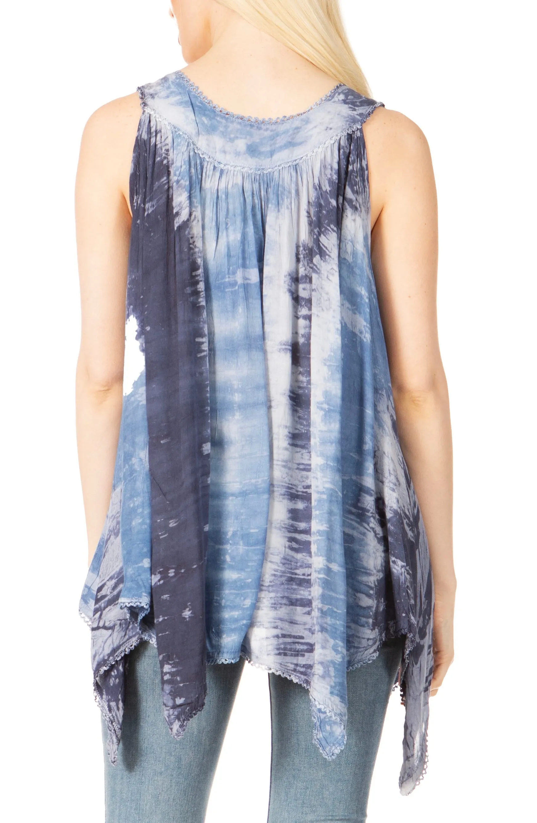 Sakkas Ligia Women's Sleeveless Tie Dye Tank Top: Classic Casual Loose Fit for Summer