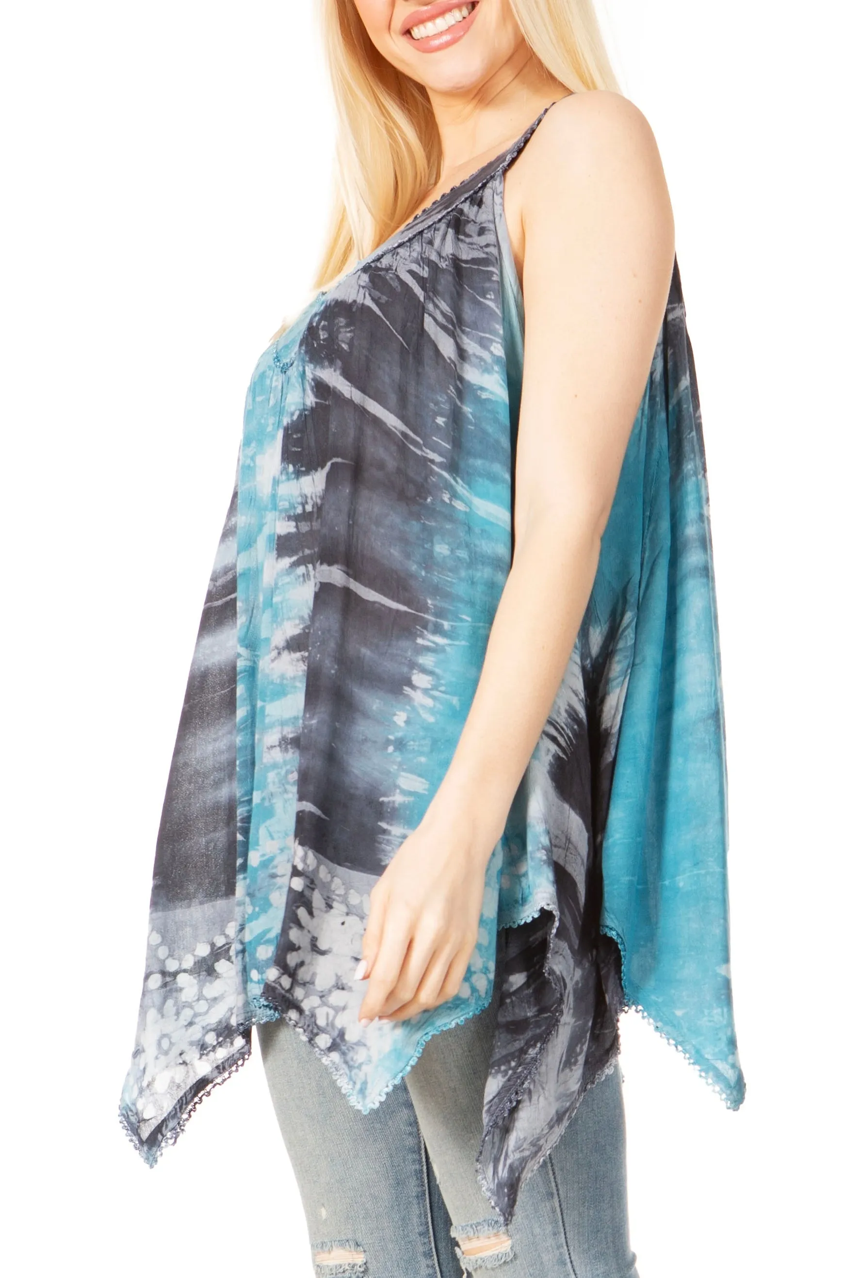 Sakkas Ligia Women's Sleeveless Tie Dye Tank Top: Classic Casual Loose Fit for Summer