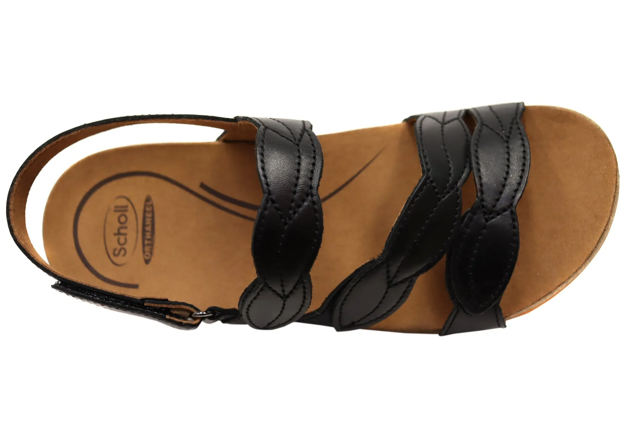 Scholl Orthaheel Able Womens Leather Comfortable Supportive Sandals