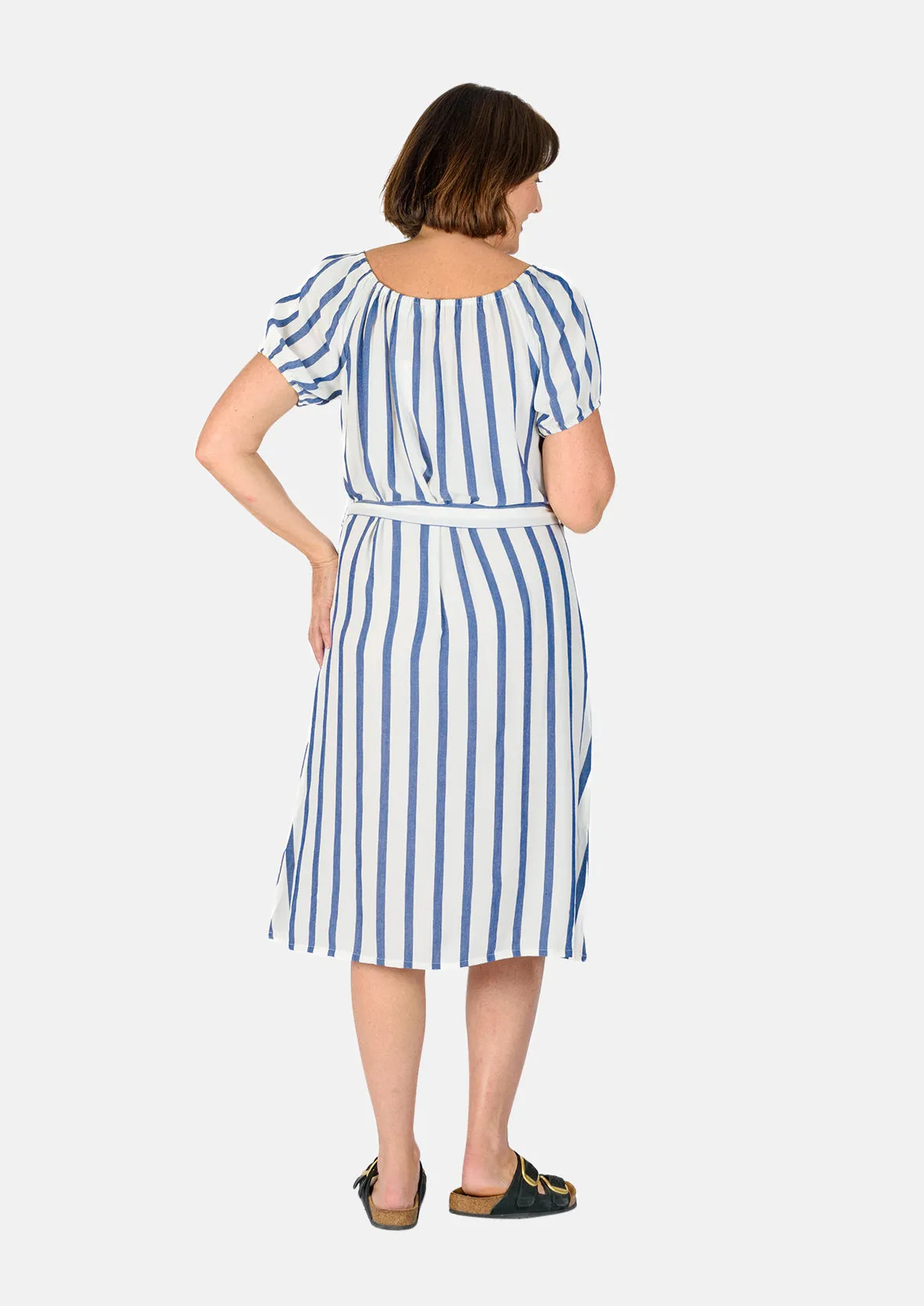 Striped Dress With Waist Tie